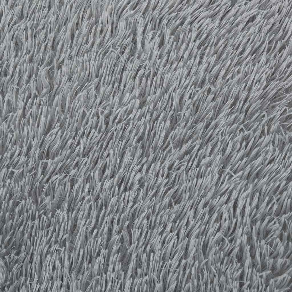 Shaggy Rug High Pile NAVARRA Light Grey 200x200 cm Polyester