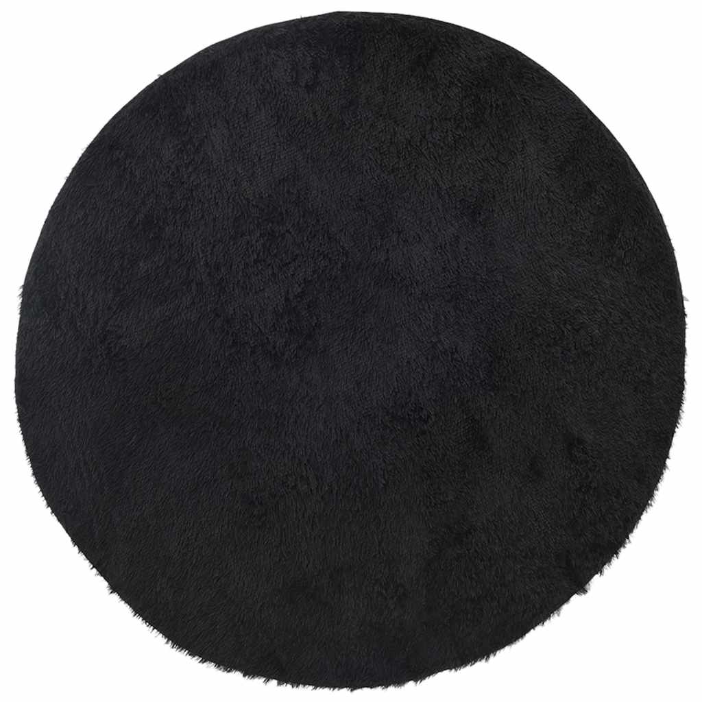 Shaggy Rug High Pile NAVARRA Black 240x240 cm Polyester
