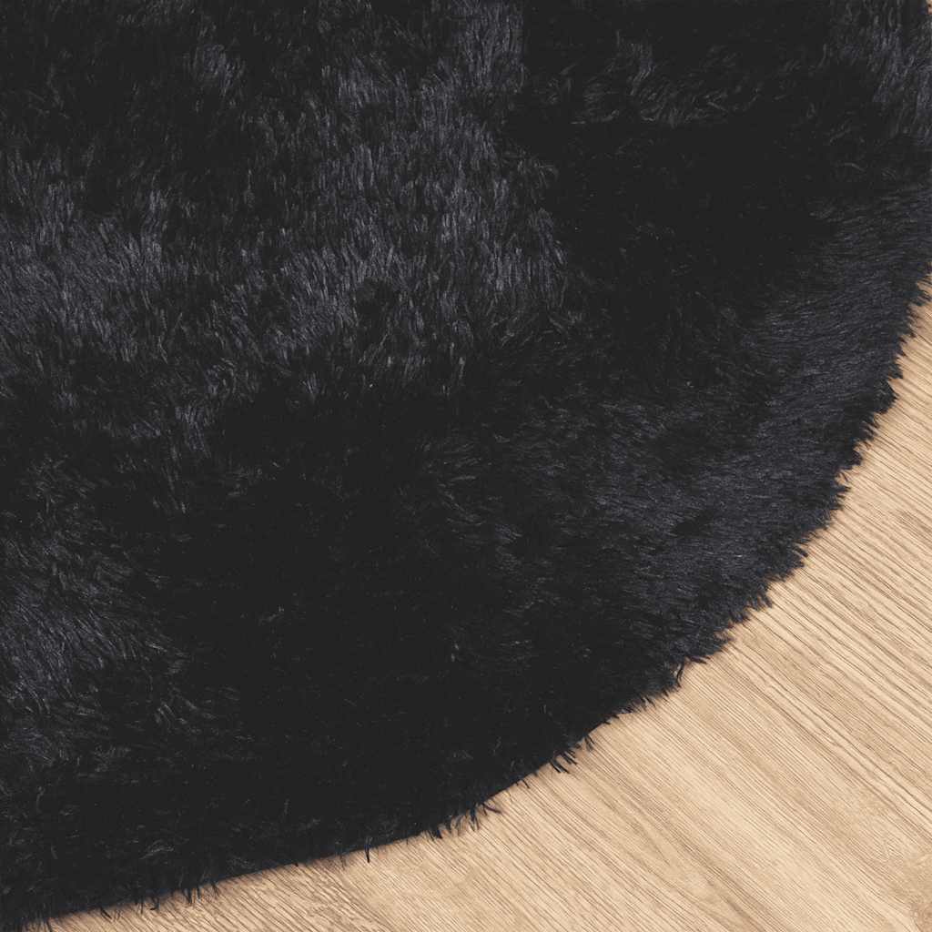 Shaggy Rug High Pile NAVARRA Black 240x240 cm Polyester