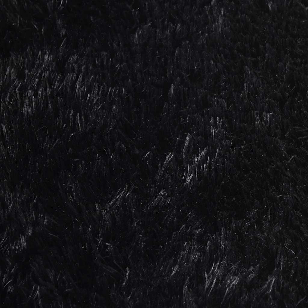 Shaggy Rug High Pile NAVARRA Black 240x240 cm Polyester