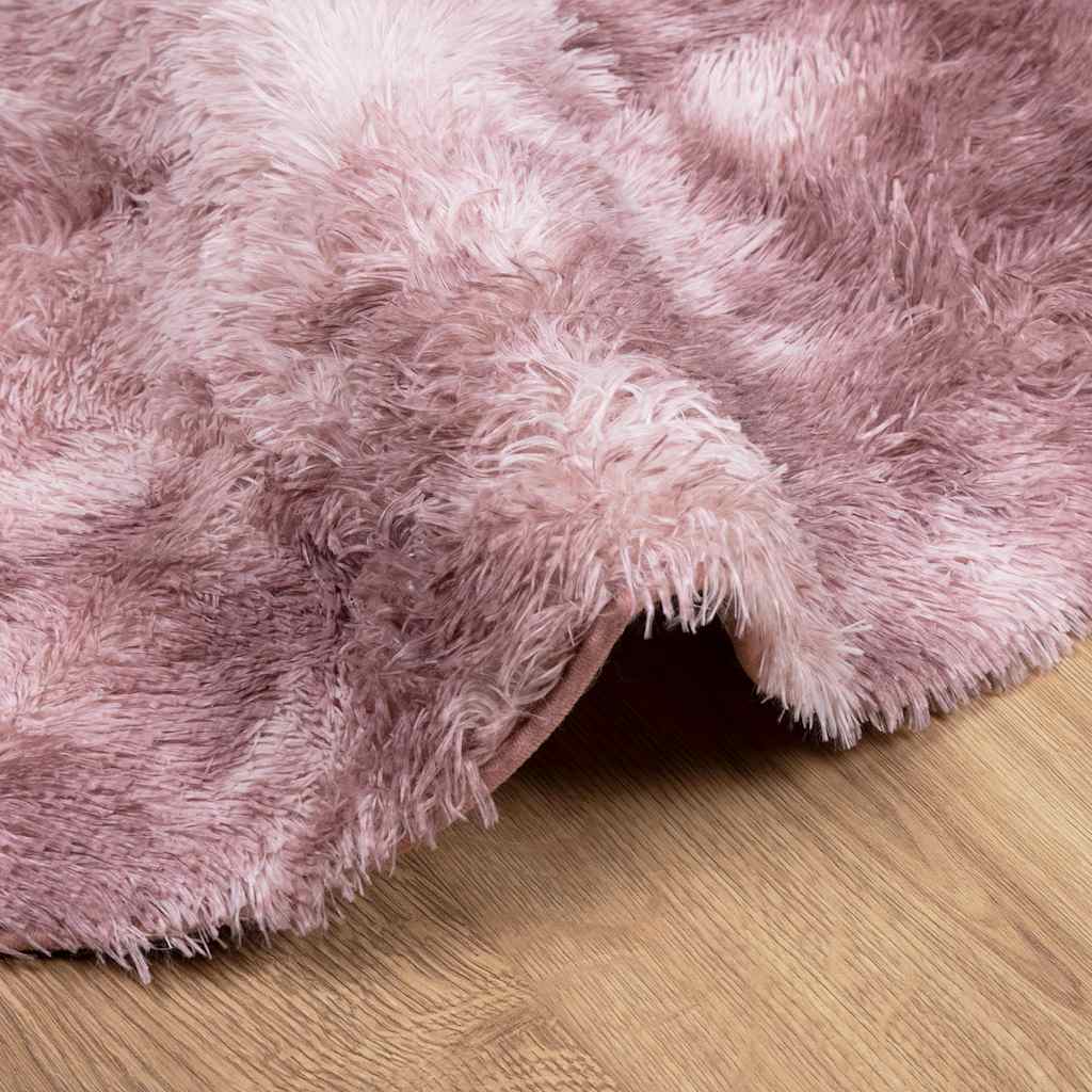 Shaggy Rug High Pile NAVARRA Dusty Pink 240x240 cm Polyester