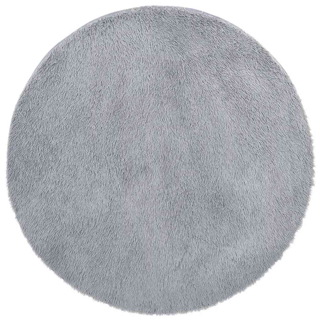 Shaggy Rug High Pile NAVARRA Light Grey 240x240 cm Polyester