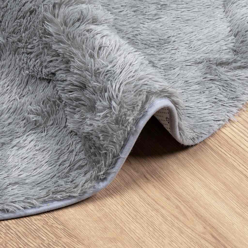 Shaggy Rug High Pile NAVARRA Light Grey 240x240 cm Polyester