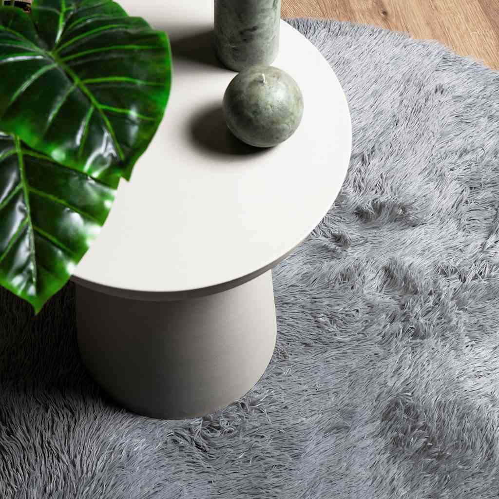 Shaggy Rug High Pile NAVARRA Light Grey 240x240 cm Polyester