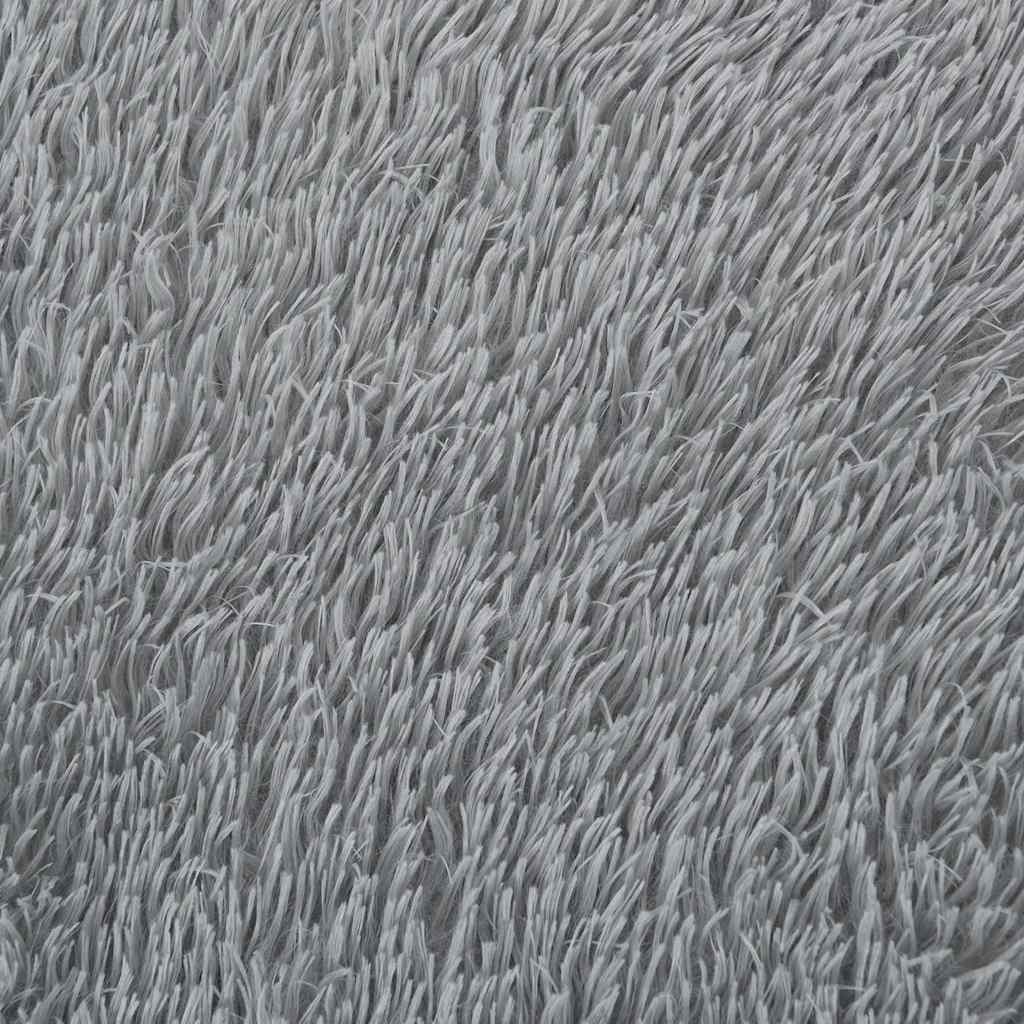 Shaggy Rug High Pile NAVARRA Light Grey 240x240 cm Polyester