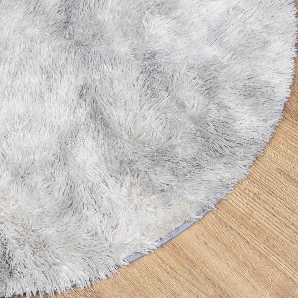 Shaggy Rug High Pile NAVARRA Silver Grey 240x240 cm Polyester
