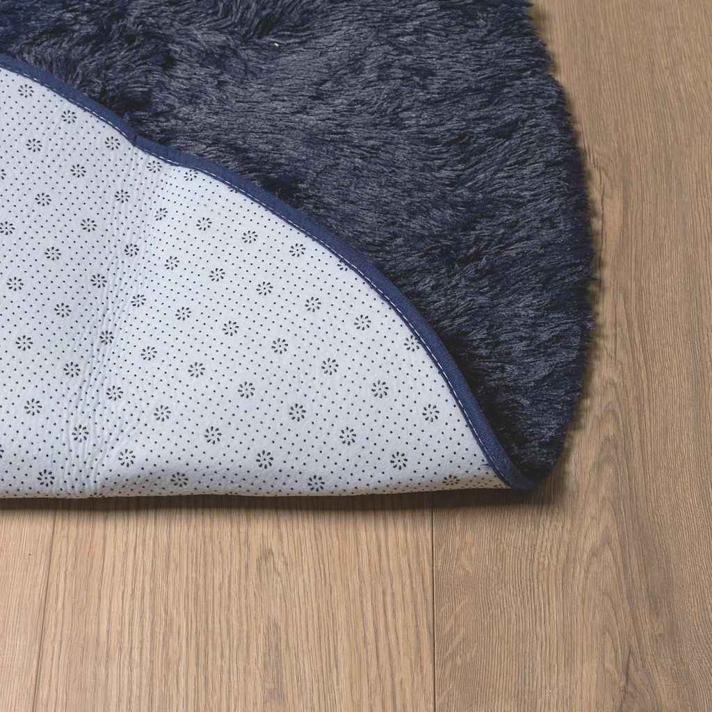 Shaggy Rug High Pile NAVARRA Navy 300x200 cm Polyester