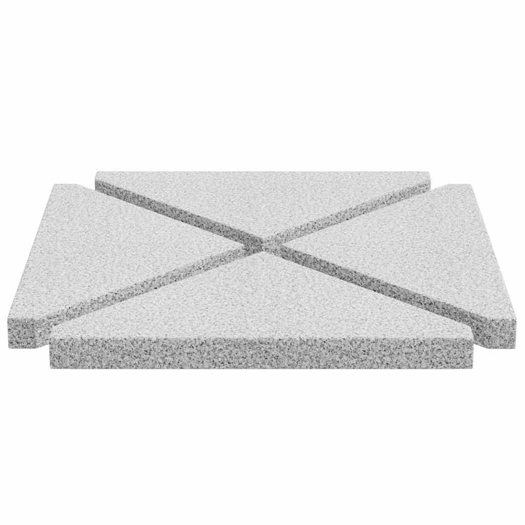 vidaXL Umbrella Weight Plates 4 pcs Grey Granite Triangular 14 kg