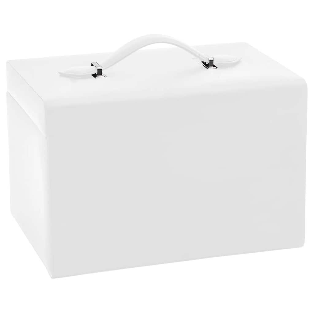Jewellery Box 3-Layer with Mirror Lockable White 26x18x17,5 cm
