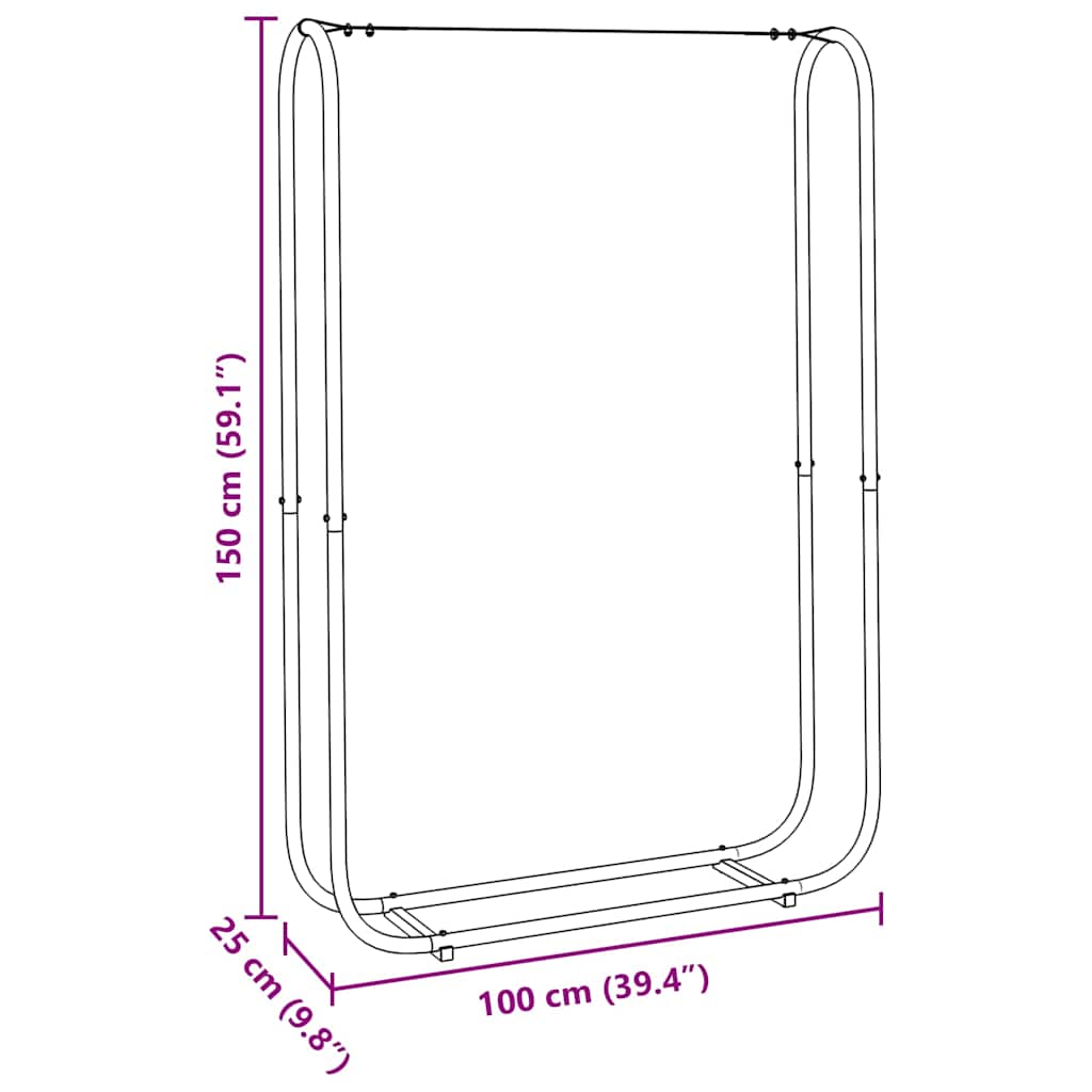 vidaXL Firewood Rack Wire 100x25x150 cm Galvanised steel