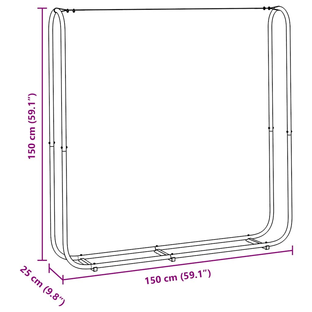 vidaXL Firewood Rack Wire 150x25x150 cm Galvanised steel