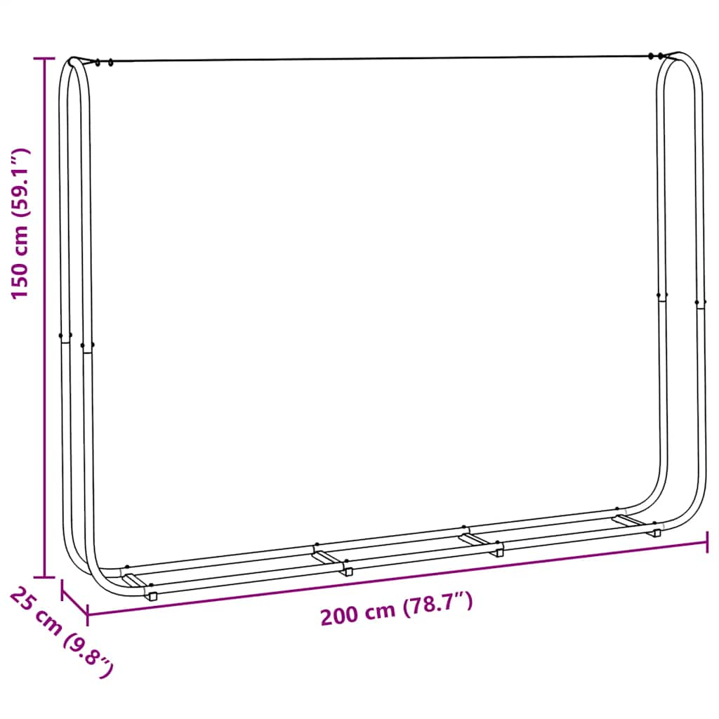 vidaXL Firewood Rack Wire 200x25x150 cm Galvanised steel