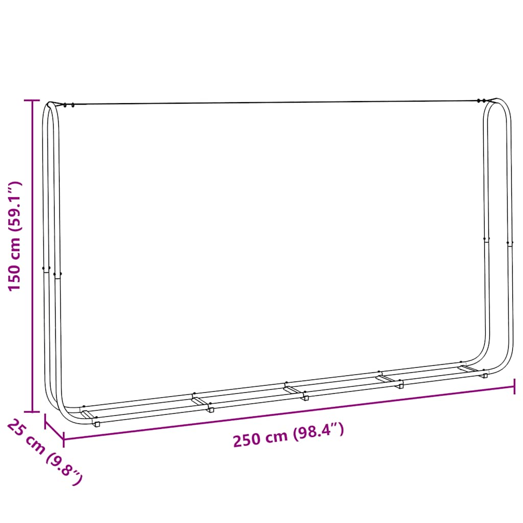 vidaXL Firewood Rack Wire 250x25x150 cm Galvanised steel