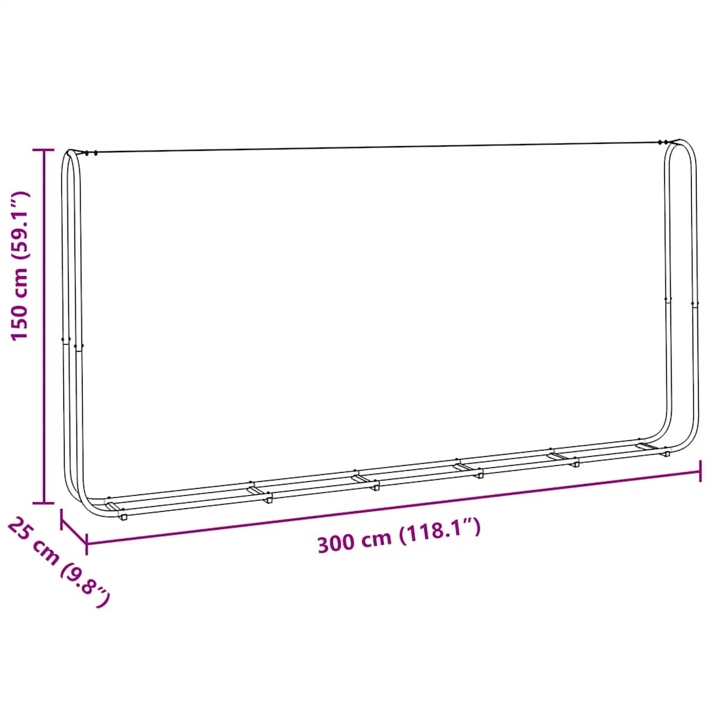 vidaXL Firewood Rack Wire 300x25x150 cm Galvanised steel