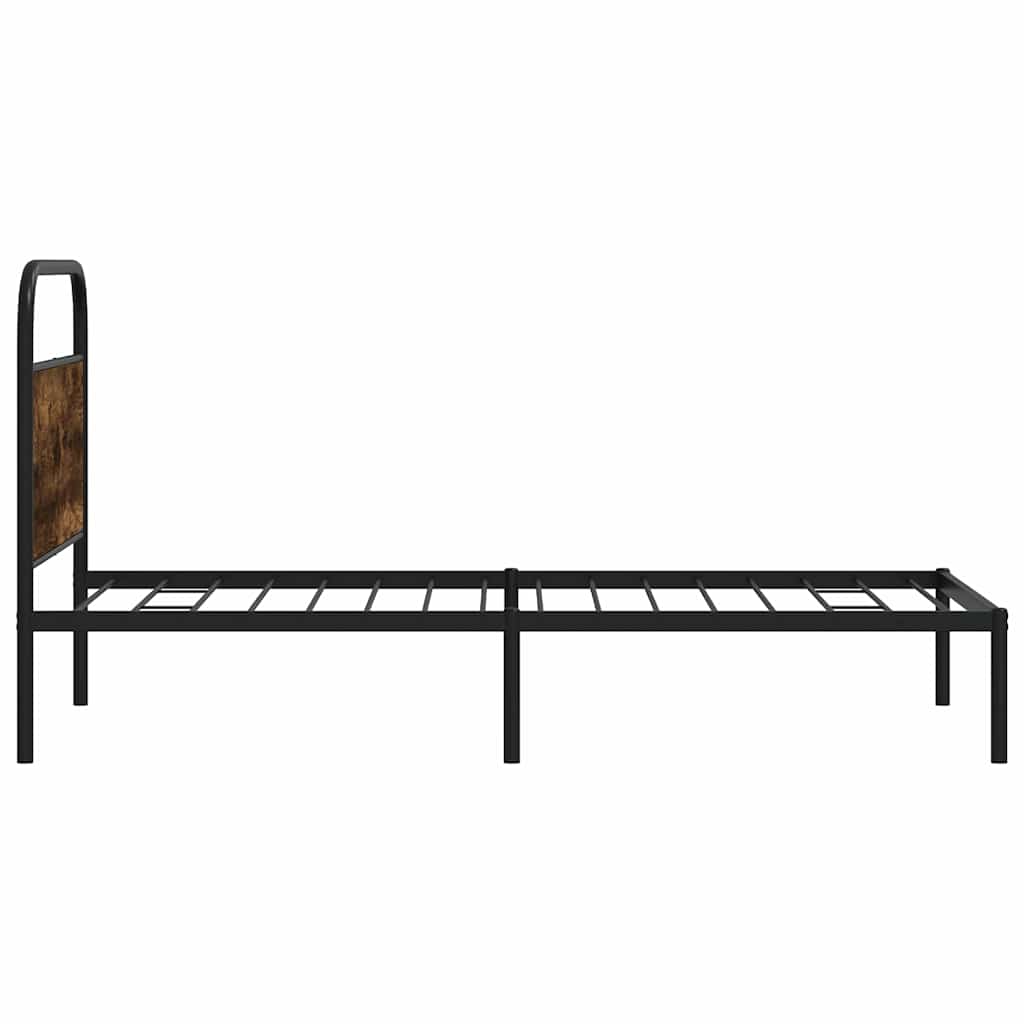 Bed Frame Without Mattress 90x190 cm Single Smoked Oak Engineered Wood