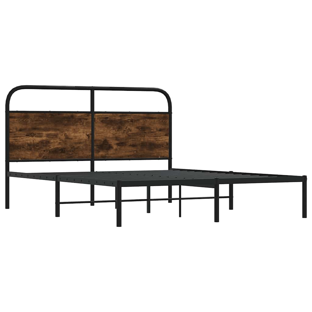 Bed Frame Without Mattress 120x200 cm Smoked Oak Engineered Wood