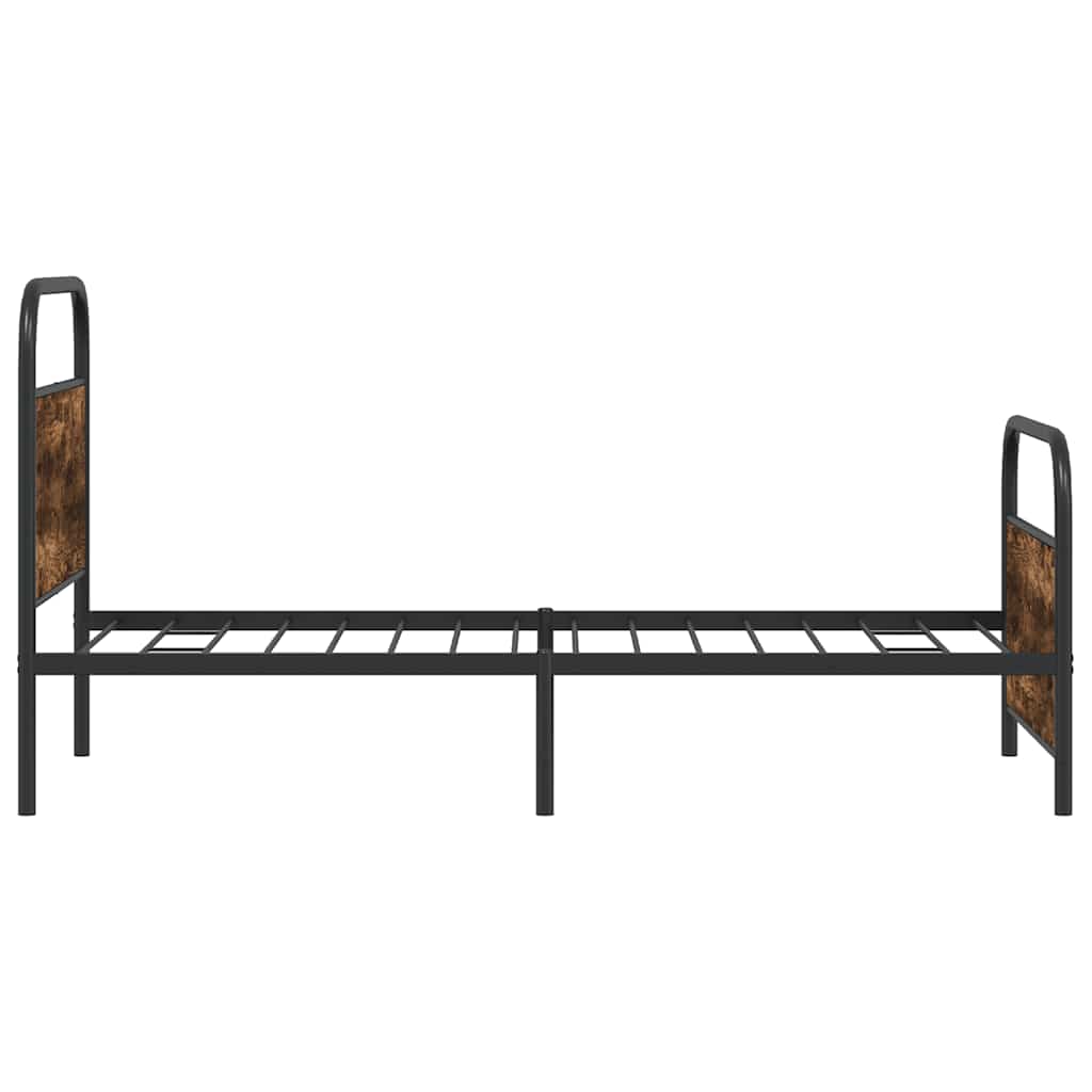 Bed Frame Without Mattress 90x200 cm Smoked Oak Engineered Wood