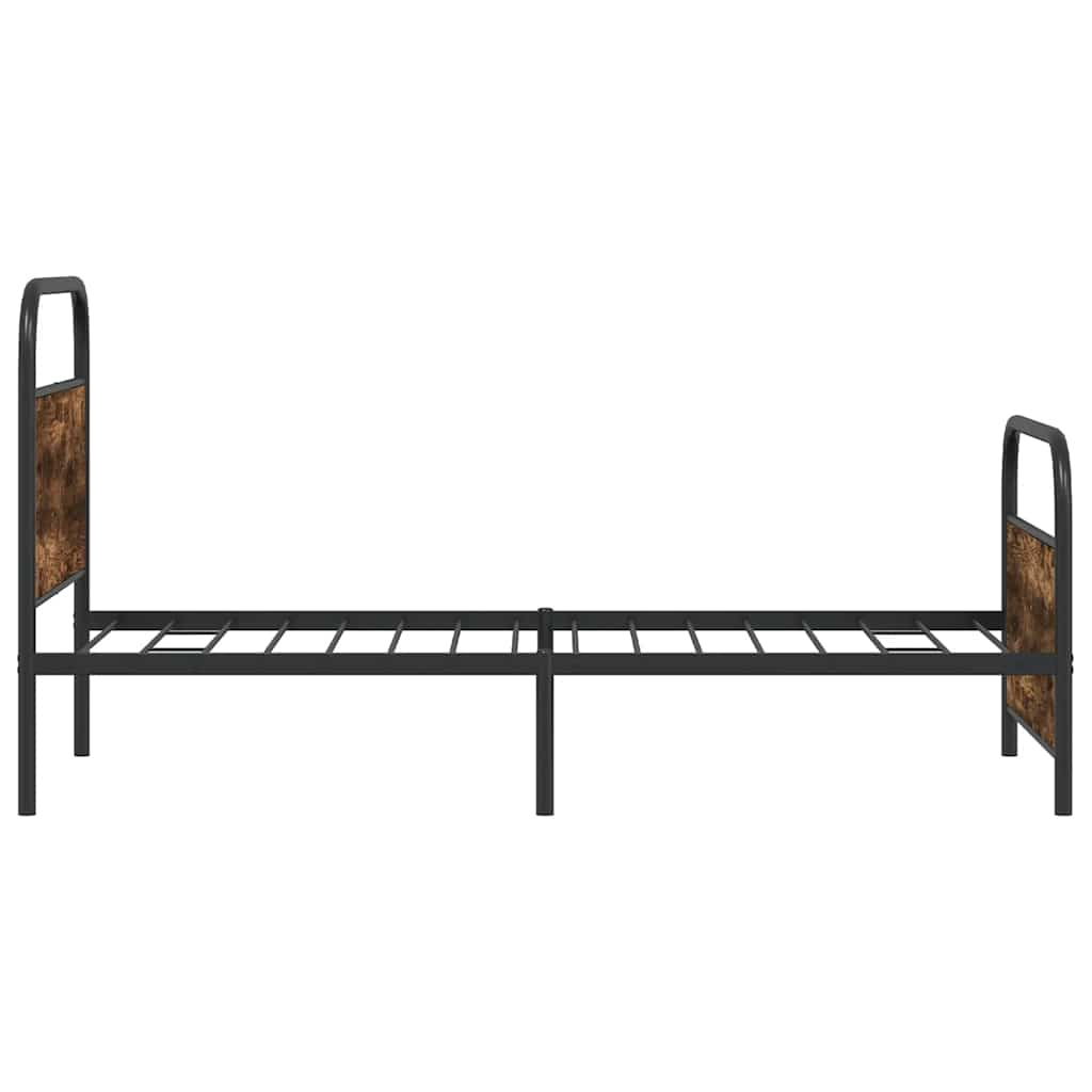 vidaXL Bed Frame Without Mattress 100x190 cm Smoked Oak Engineered Wood