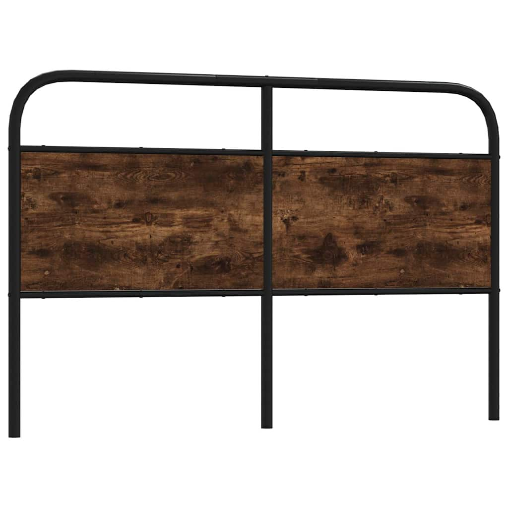 vidaXL Headboard Smoked Oak 150 cm Steel and Engineered Wood