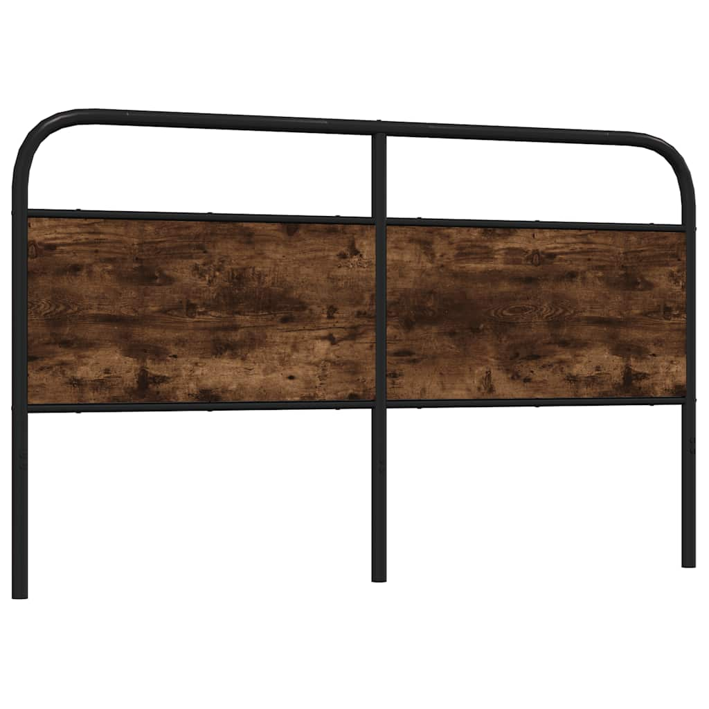 vidaXL Headboard Smoked Oak 150 cm Steel and Engineered Wood