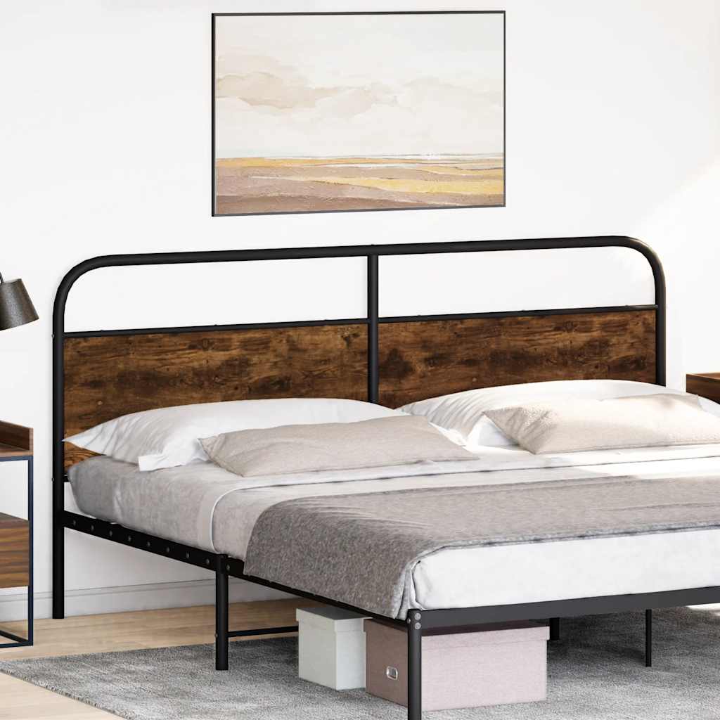 Replace Headboard Smoked Oak 200 cm Steel and Engineered Wood