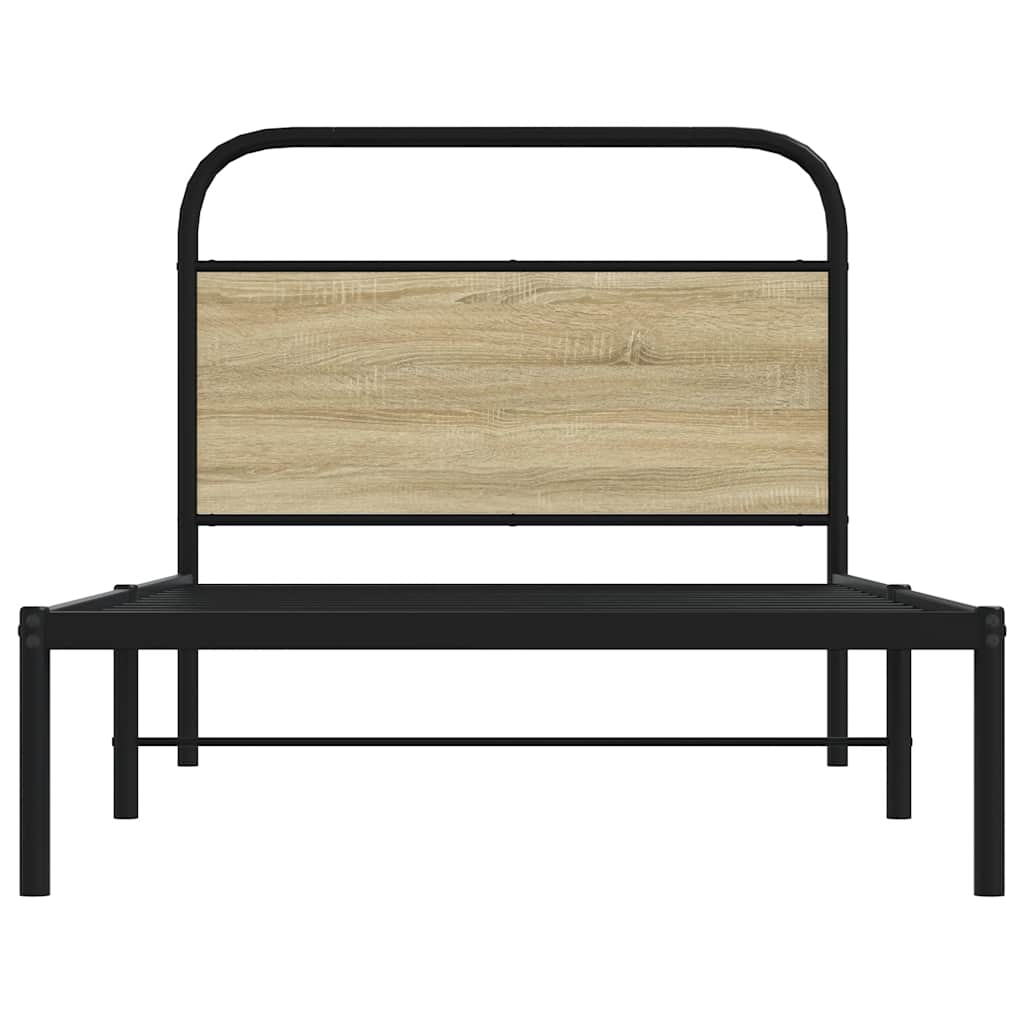 Bed Frame Without Mattress 90x200 cm Sonoma Oak Engineered Wood