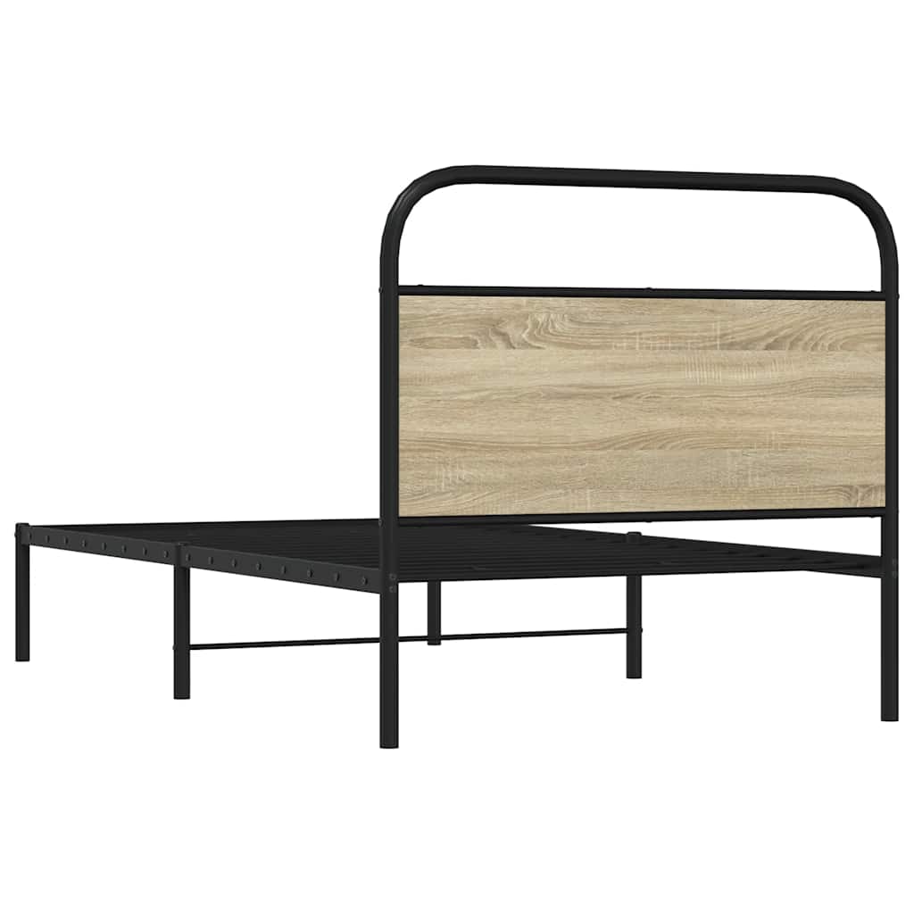 Bed Frame Without Mattress 90x200 cm Sonoma Oak Engineered Wood