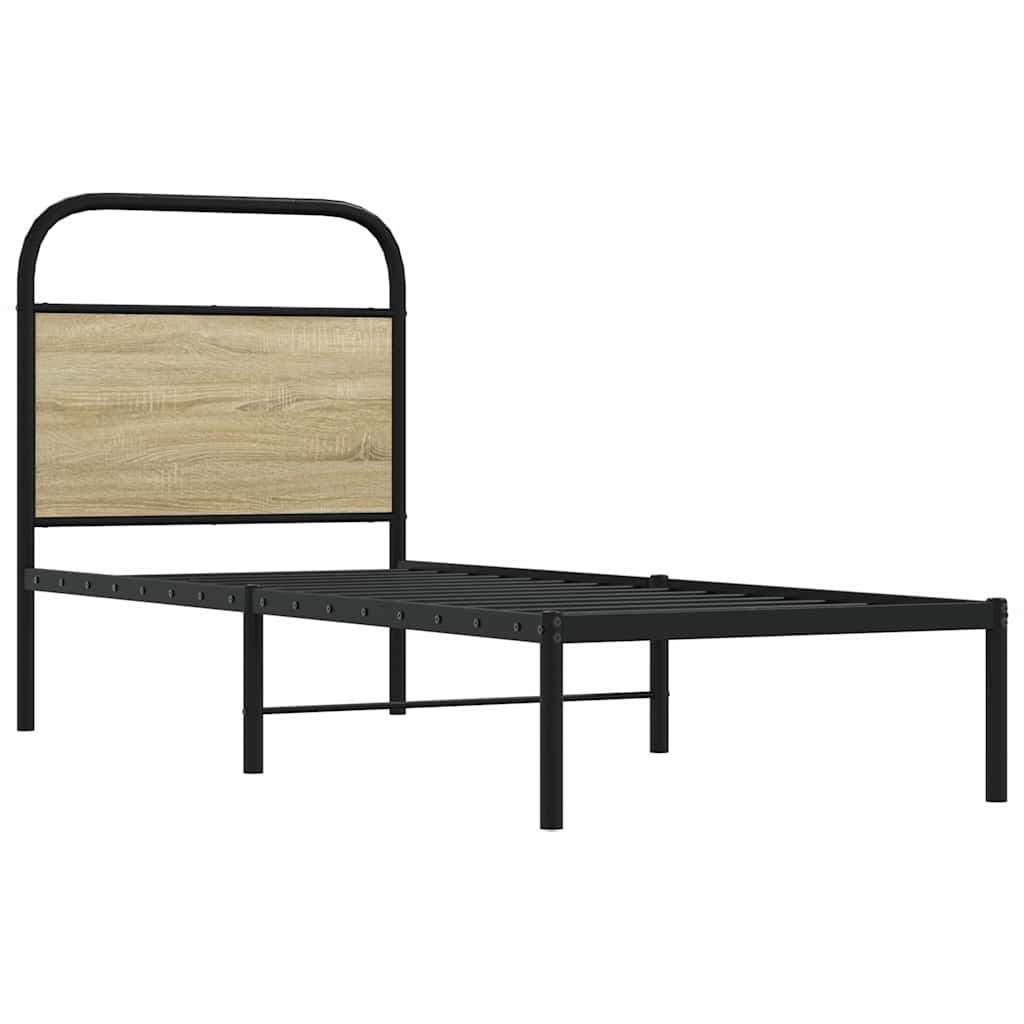 Replace Headboard Sonoma Oak 75 cm Steel and Engineered Wood