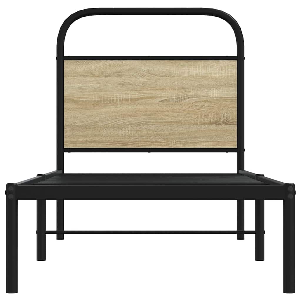 Replace Headboard Sonoma Oak 75 cm Steel and Engineered Wood