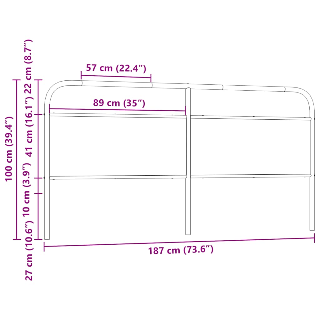 Replace Headboard Sonoma Oak 180 cm Steel and Engineered Wood