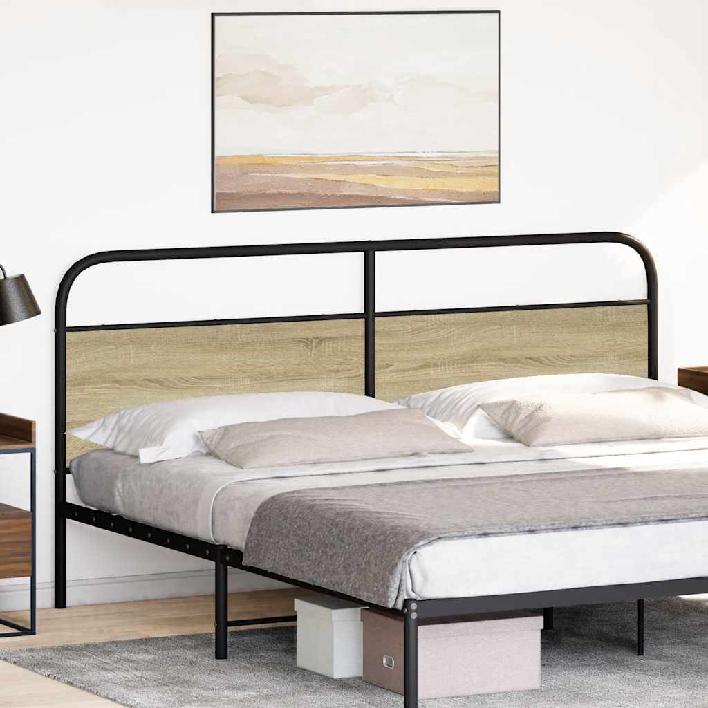 Replace Headboard Sonoma Oak 200 cm Steel and Engineered Wood