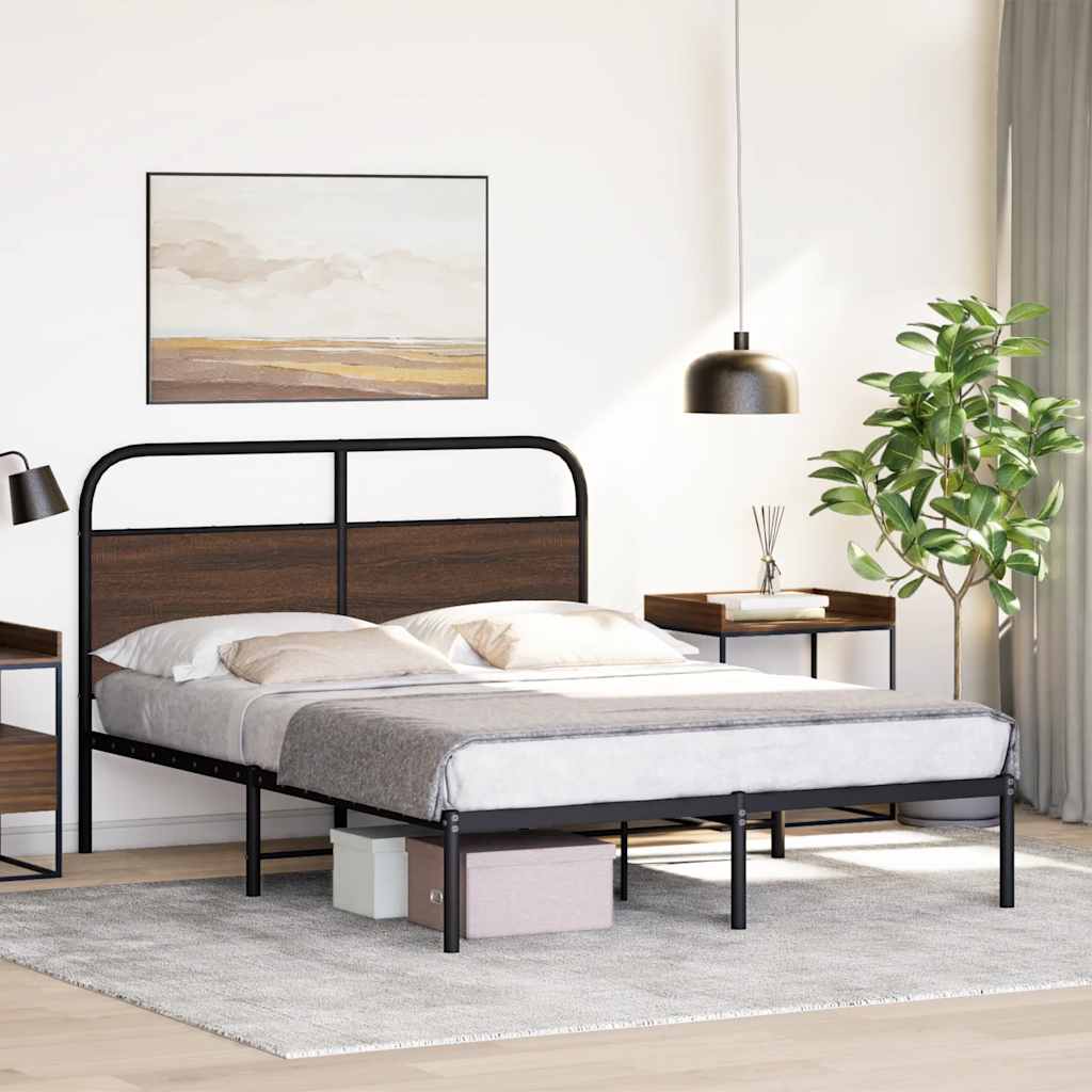 Bed Frame Without Mattress 120x200 cm Brown Oak Engineered Wood