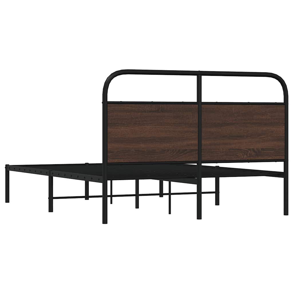 Bed Frame Without Mattress 120x200 cm Brown Oak Engineered Wood