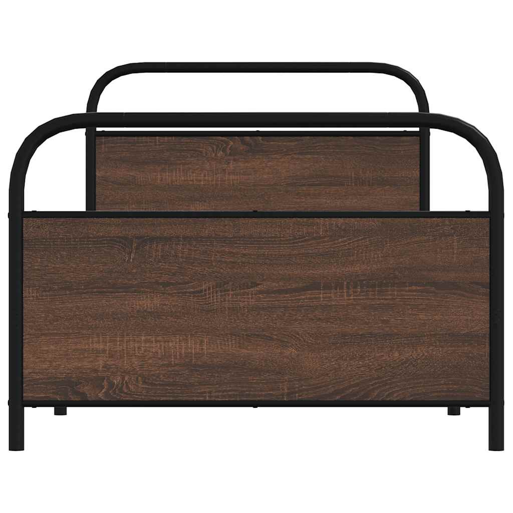Bed Frame Without Mattress 90x200 cm Brown Oak Engineered Wood
