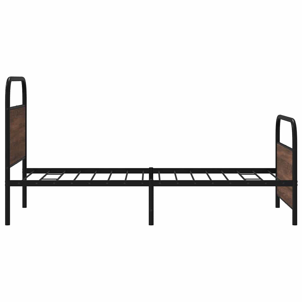Bed Frame Without Mattress 90x200 cm Brown Oak Engineered Wood