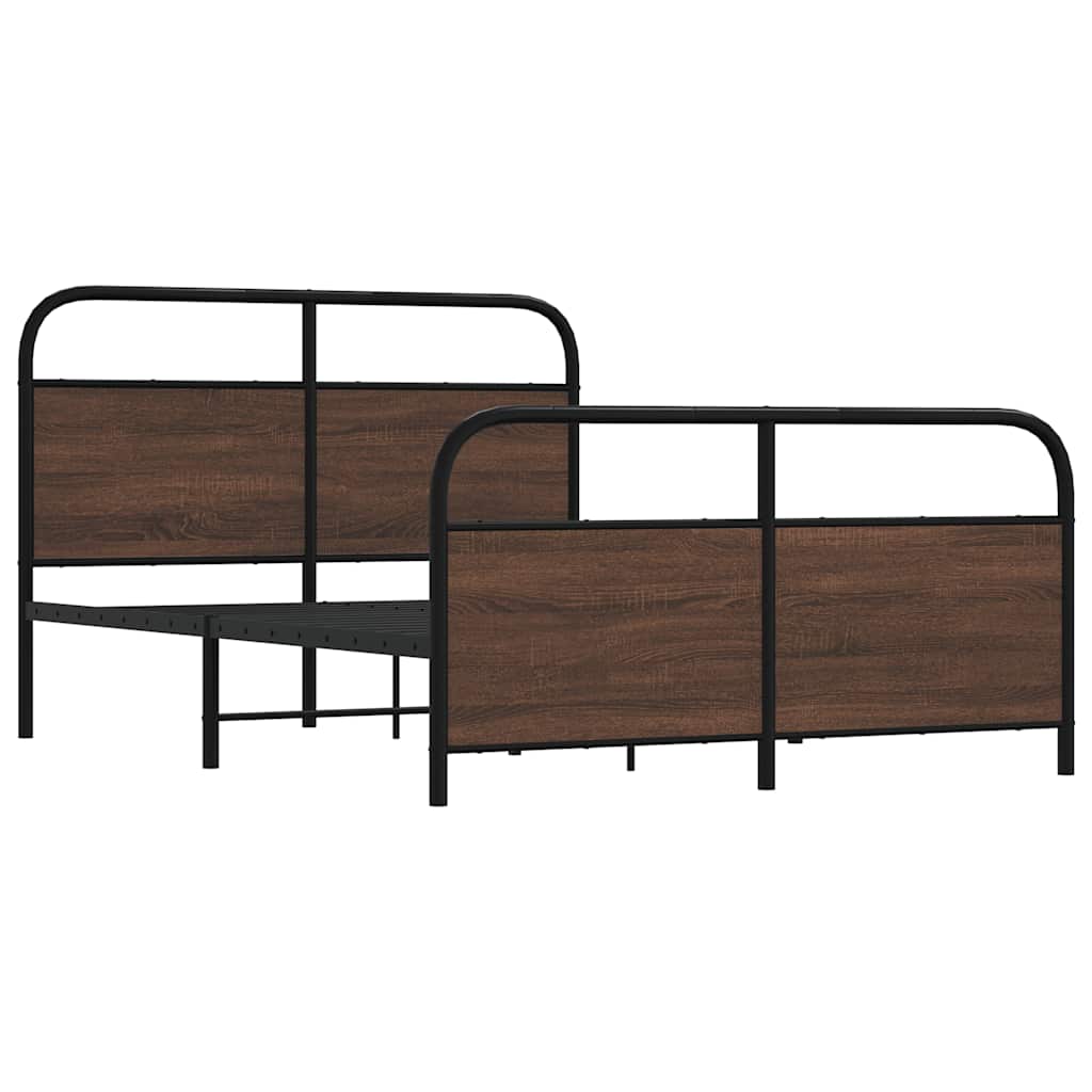Bed Frame Without Mattress 120x200 cm Brown Oak Engineered Wood