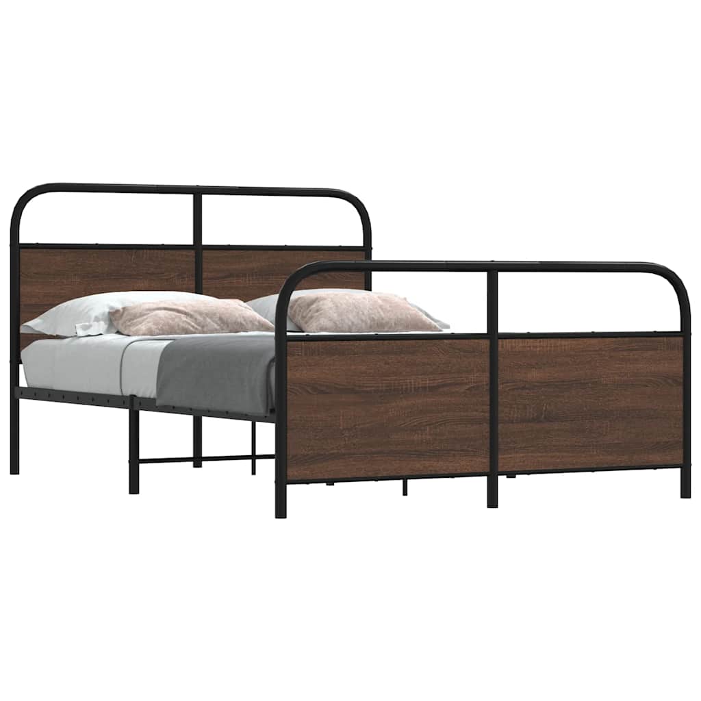 Bed Frame Without Mattress 120x200 cm Brown Oak Engineered Wood