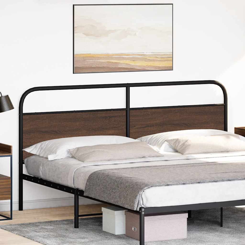 vidaXL Headboard Brown Oak 190 cm Steel and Engineered Wood