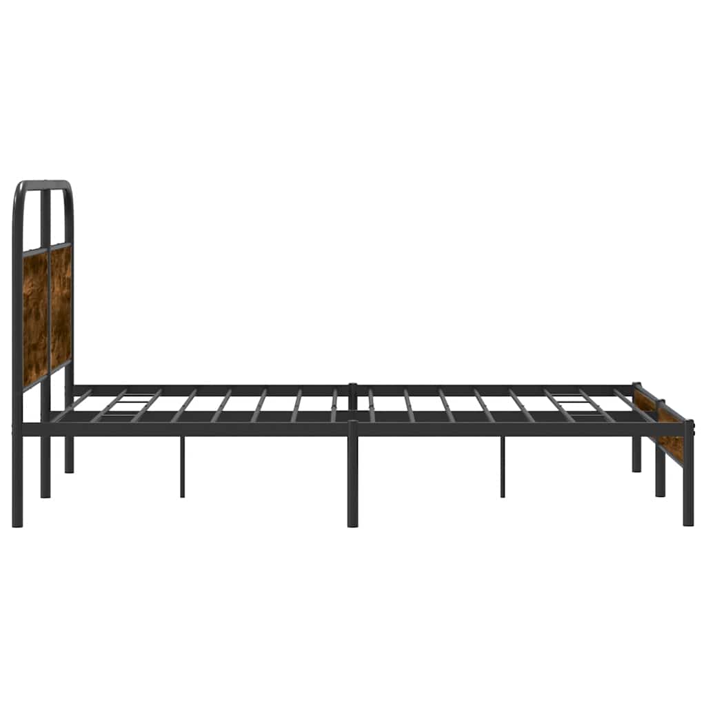 Bed Frame Without Mattress 120x190 cm Smoked Oak Engineered Wood