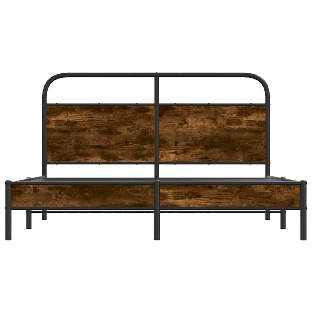 Bed Frame Without Mattress 150x200 cm Smoked Oak Engineered Wood