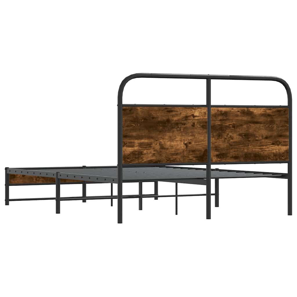 Bed Frame Without Mattress 120x190 cm Smoked Oak Engineered Wood