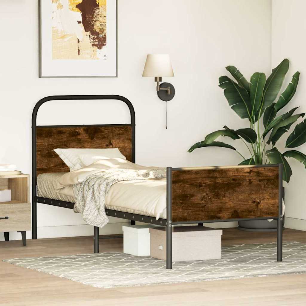 Bed Frame without Mattress 75x190 cm Sonoma Oak Engineered Wood