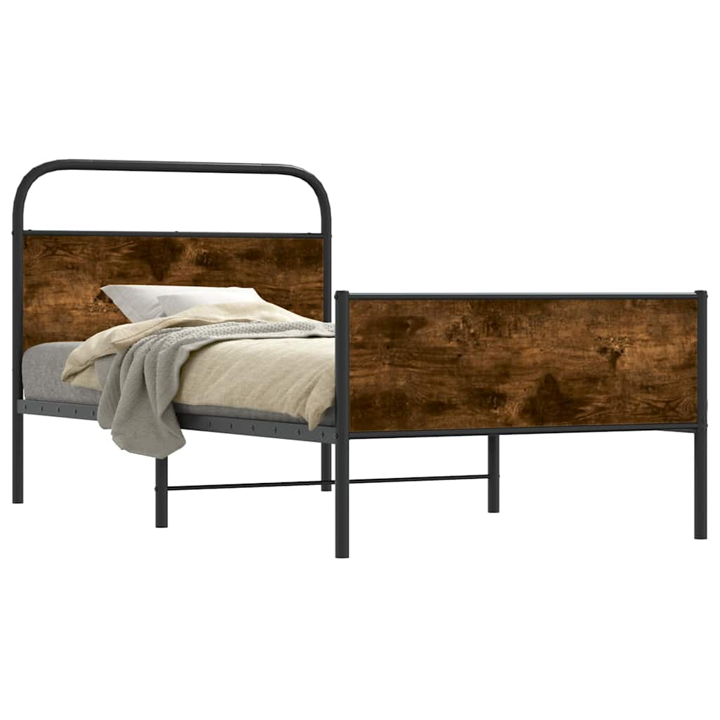 Bed Frame without Mattress 100x200 cm Sonoma Oak Engineered Wood