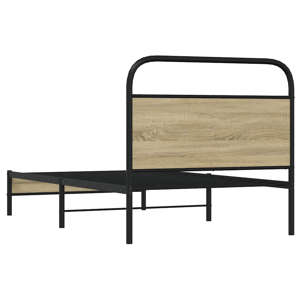Bed Frame without Mattress 90x200 cm Sonoma Oak Engineered Wood