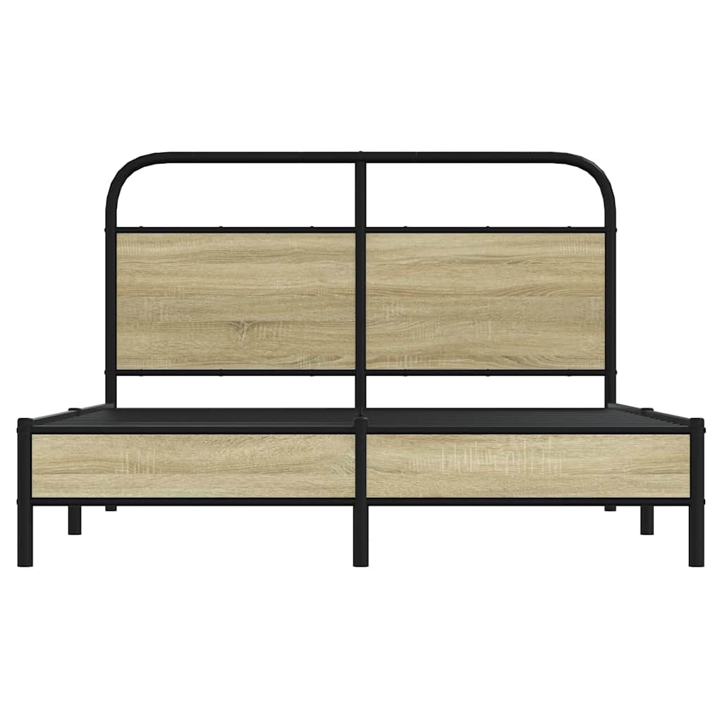 Bed Frame without Mattress 140x200 cm Sonoma Oak Engineered Wood