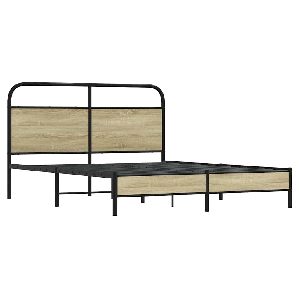 Bed Frame without Mattress 160x200 cm Sonoma Oak Engineered Wood