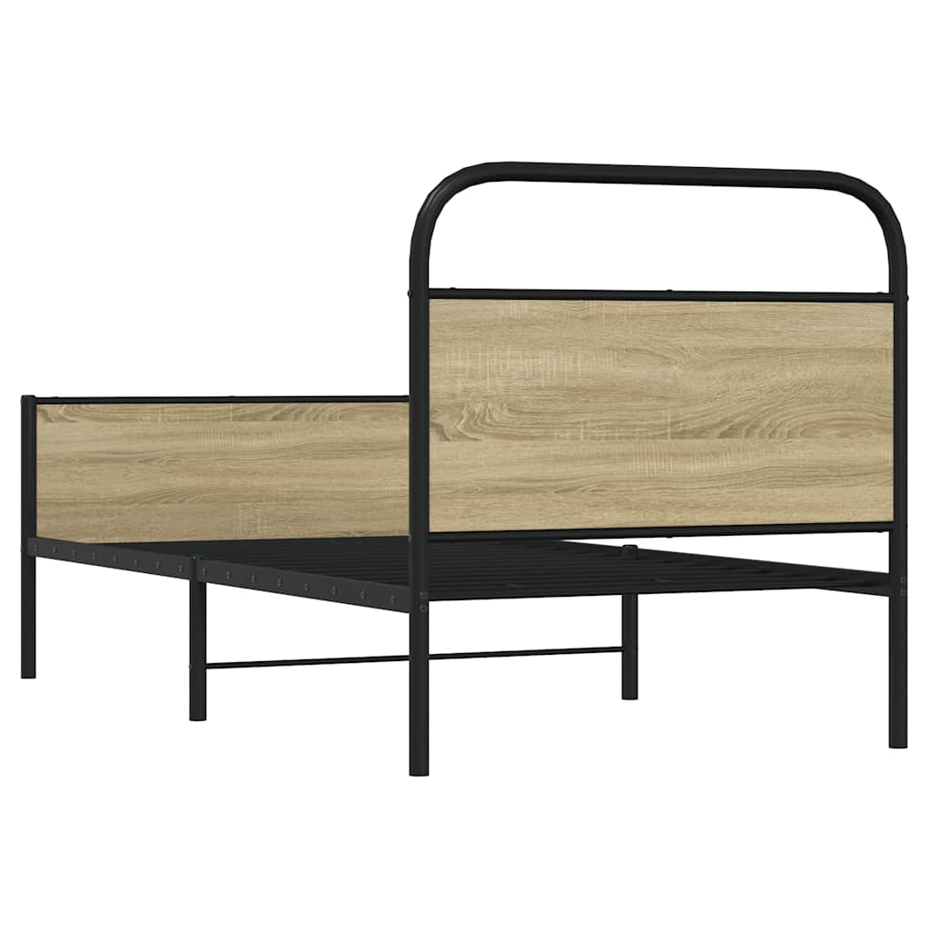 Bed Frame without Mattress 80x200 cm Sonoma Oak Engineered Wood