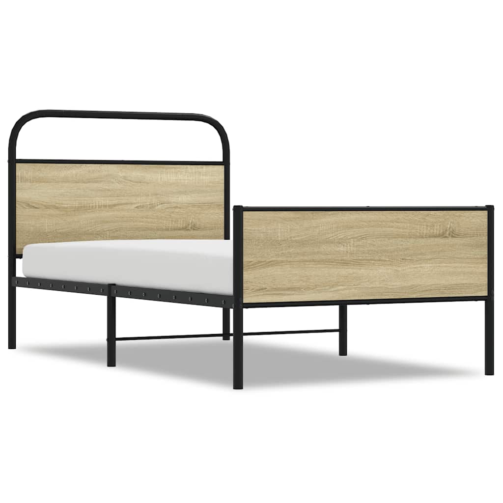Bed Frame without Mattress 90x200 cm Sonoma Oak Engineered Wood