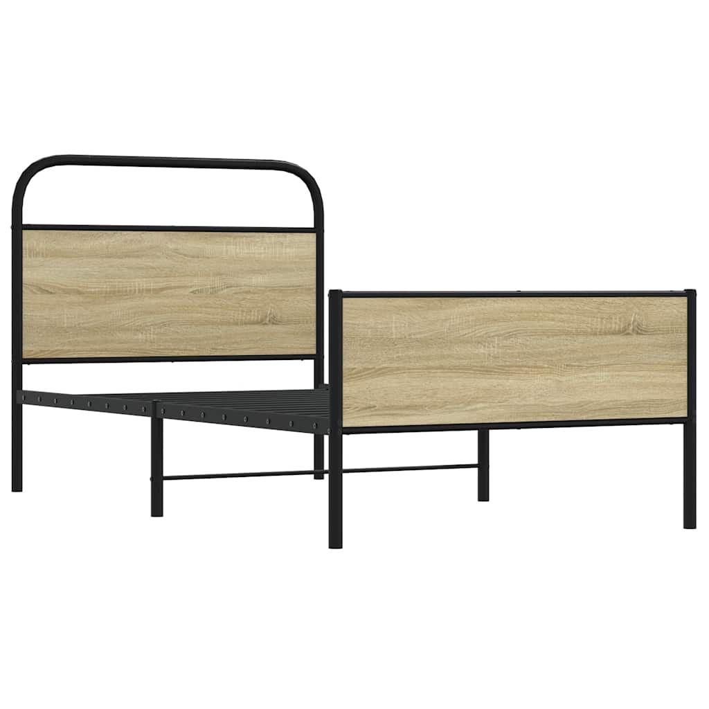 Bed Frame without Mattress 100x200 cm Sonoma Oak Engineered Wood