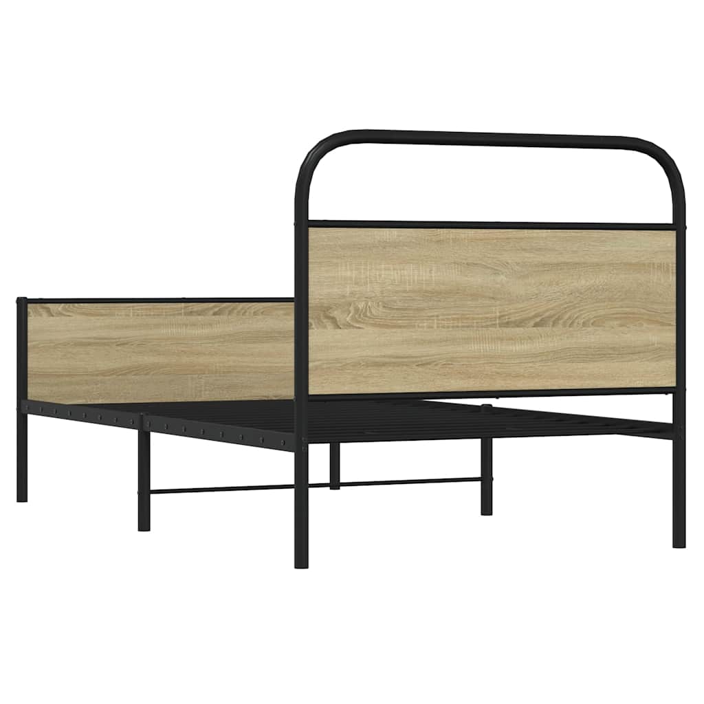 Bed Frame without Mattress 100x200 cm Sonoma Oak Engineered Wood